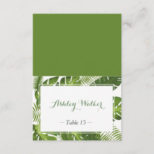 Green leaves Wedding Place Escort Card