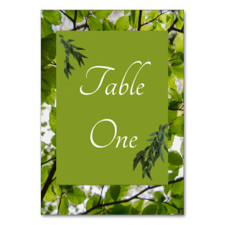 Green Leaves Wedding Table Numbers