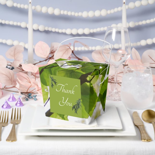 Green Leaves Wedding Takeout Favour Box (Wedding)