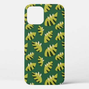 Green Leaves With Claws Abstract Geometric Pattern iPhone 12 Pro Case