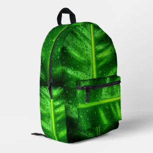 Green Leaves with Rain Drops Backpack