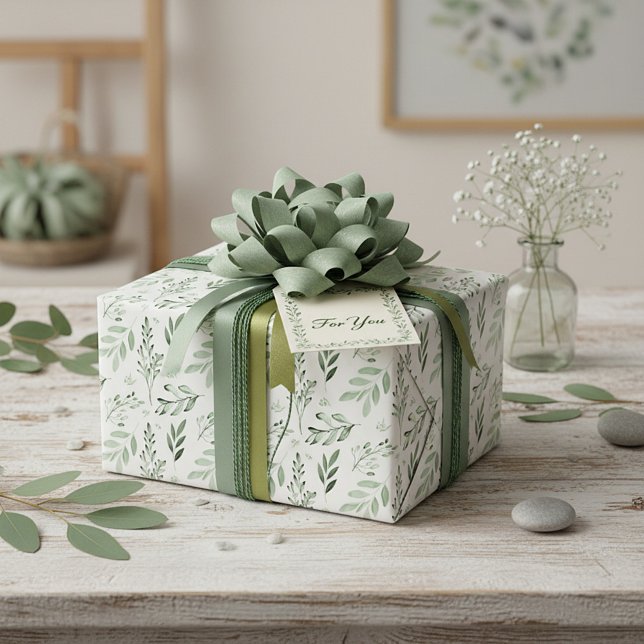 Green leaves  wrapping paper (Creator Uploaded)