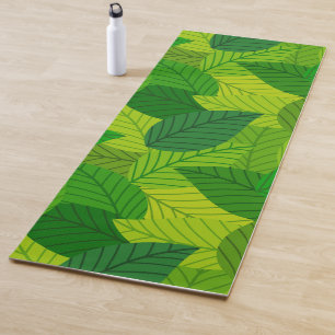 Green leaves yoga mat. yoga mat