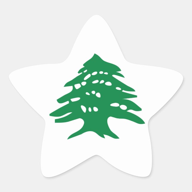 Green Lebanon Cedar Tree Star Sticker (Front)
