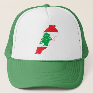GREEN Lebanon Flag Map Trucker Hat