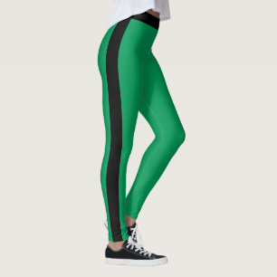 Green Leggings Black Side Stripe or Choose Colours