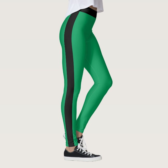 Green Leggings Black Side Stripe or Choose Colours (Right)