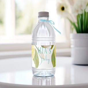 Green lemon  Baby shower  Water Bottle Label