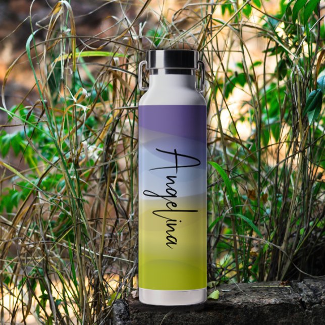 Green lemon lavender name water bottle (Creator Uploaded)