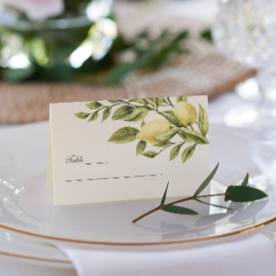 Green   Lemons Leaves elegant Wedding Business Card