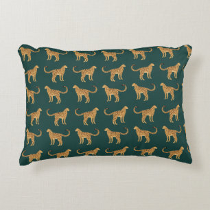 green leopard  decorative cushion