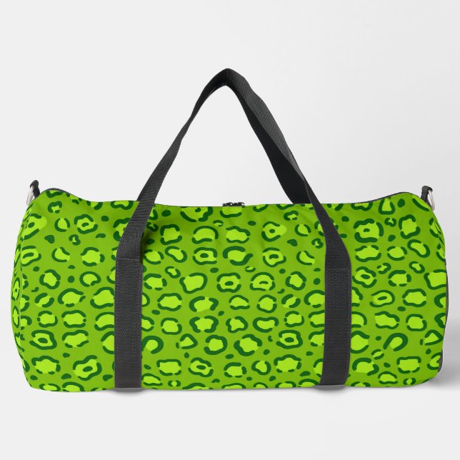 Green Leopard Print Duffle Bag (Front)