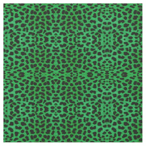 Green Leopard Print Fabric | Zazzle