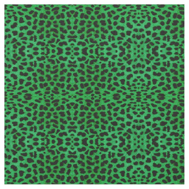 Green Leopard Print Fabric (Close Up)