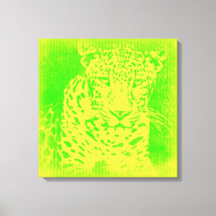 Green Leopard Vintage Wrapped Canvas