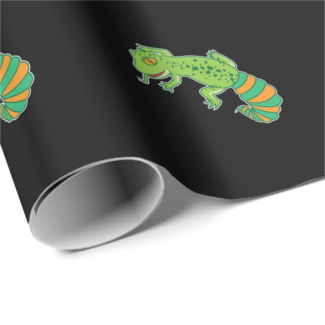 Green Leopardgecko Wrapping Paper (Roll Corner)