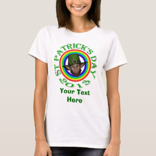Green leprechaun & double rainbow St Patrick's T-Shirt
