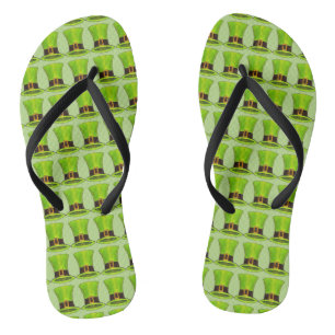 Green Leprechaun Hat Saint Patricks Day Flip Flops