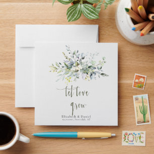 Green Let Love Grow Wedding Garden Seed Packet  Envelope