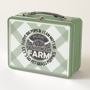 Green Let's Go Pet Grass Puppies Lunch Box