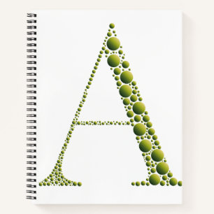 Green Letter A Journal – MinimalAesthetic Notebook