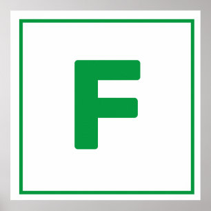 Green letter F  Poster