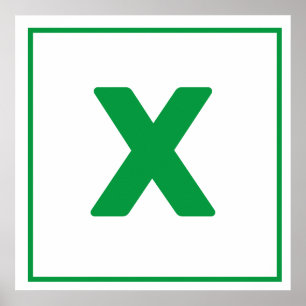 Green letter X Poster