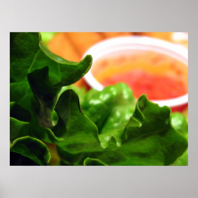 Green Lettuce Leaf Photo Poster (Front)