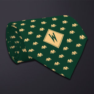 Green Librarian Reading Books Tie