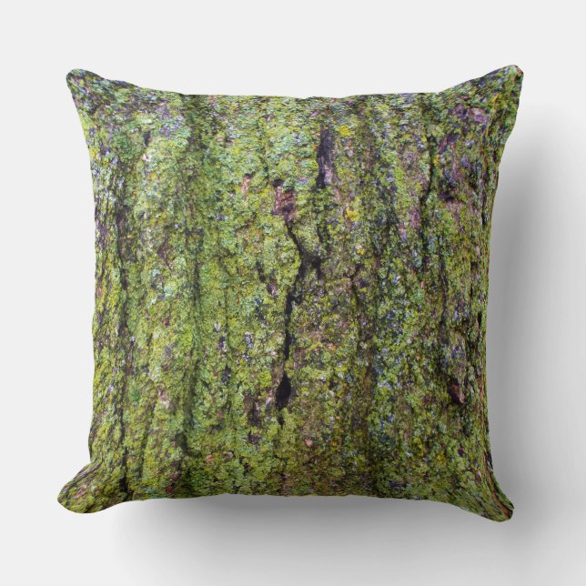 Green Lichen on Tree Bark Cushion (Front)