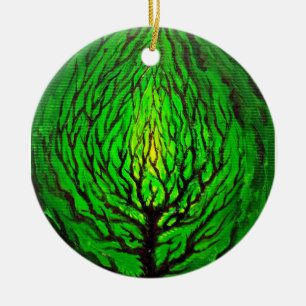 Green life ceramic tree decoration