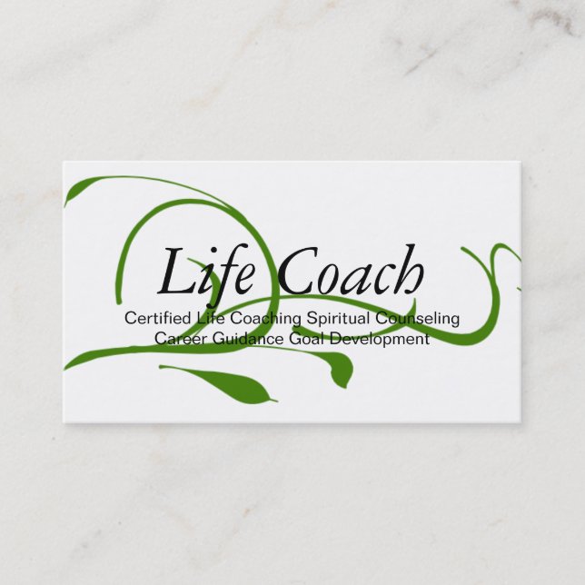 Green Life Coach Spiritual Counseling Guidance Business Card (Front)