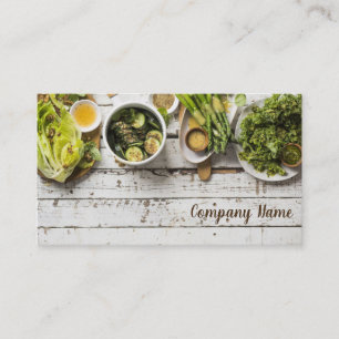 Green Lifestyle Salad Restaurant Vegetarian Food Business Card