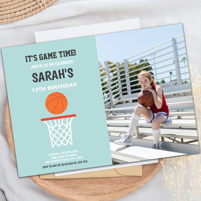 Green Light Background Basketball Invitations (Green Light Background Basketball Invitations phot)