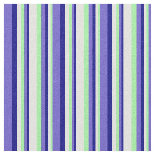 Green, Light Cyan, Blue & Slate Blue Pattern Fabric (Close Up)