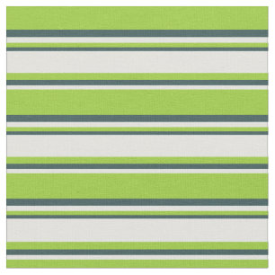 Green, Light Cyan & Dark Slate Grey Coloured Lines Fabric