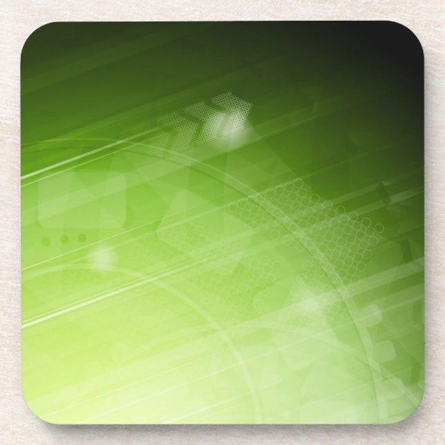 Green light design in hi-tech style coaster (Front)