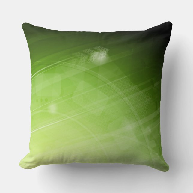 Green light design in hi-tech style cushion (Front)