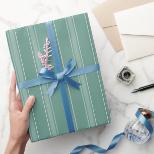 Green & Light Green Stripes Wrapping Paper