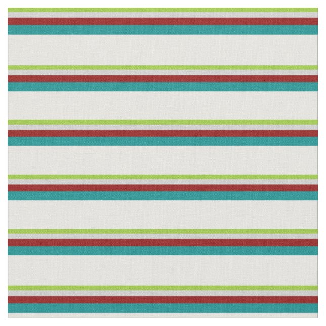 Green, Light Grey, Dark Red, Dark Cyan, Mint Cream Fabric (Close Up)