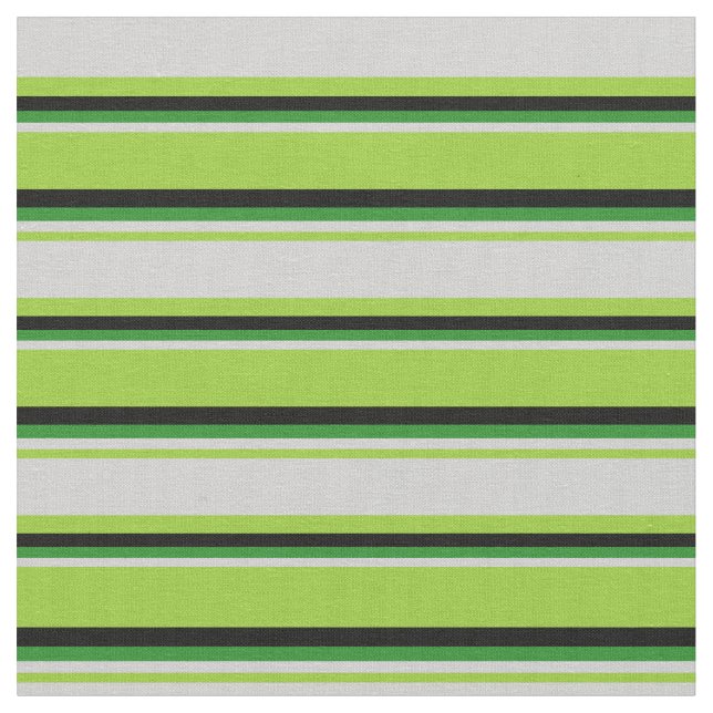 Green, Light Grey, Forest Green & Black Coloured Fabric (Close Up)