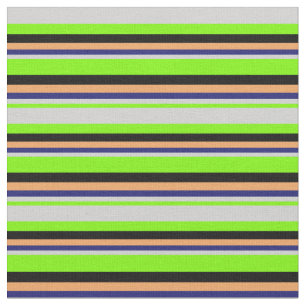 Green, Light Grey, Midnight Blue, Brown, and Black Fabric