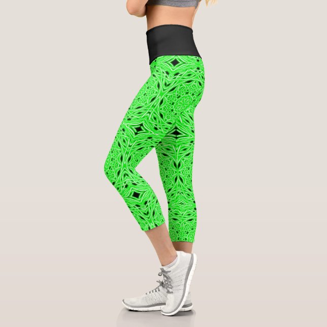 Green Lightening Capri Leggings (Left)