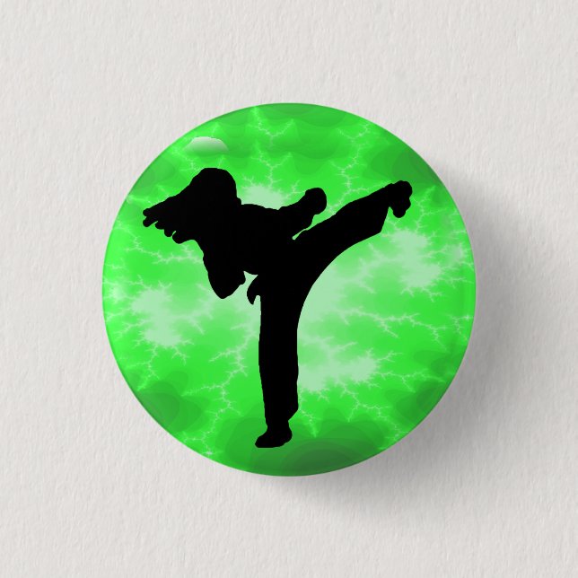 Green Lightning Lady Button (Front)