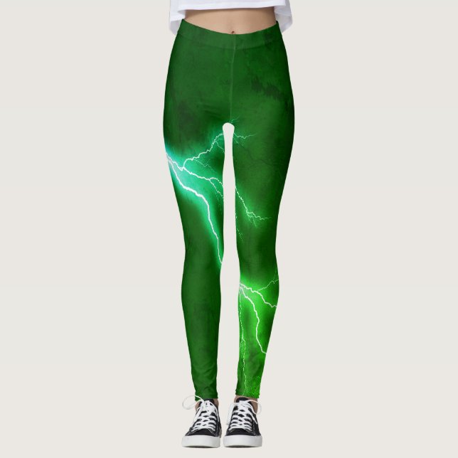 Green Lightning Leggings (Front)