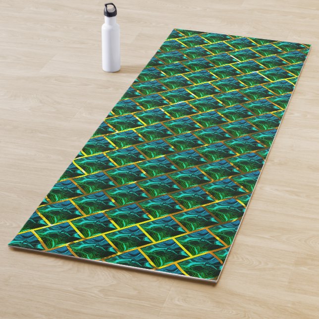 Green like emerald under a golden grating? yoga mat (In Situ)