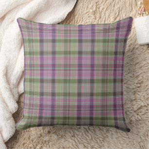 Green, lilac classic tartan. cushion