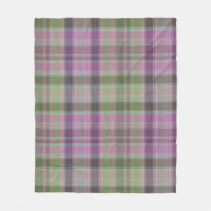 Green, lilac classic tartan.  fleece blanket