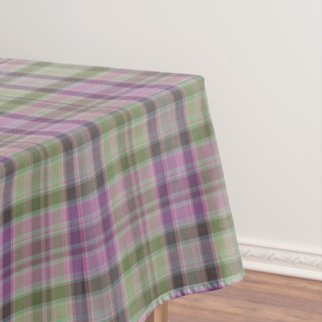 Green, lilac classic tartan.  tablecloth (In Situ)