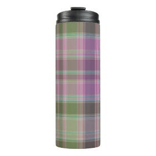 Green, lilac classic tartan. thermal tumbler